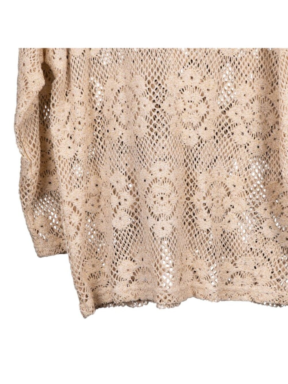 Objects DArt Crochet Knit Sweater L Womens New Gold Metallic Retro Hippie Boho - Picture 3 of 6